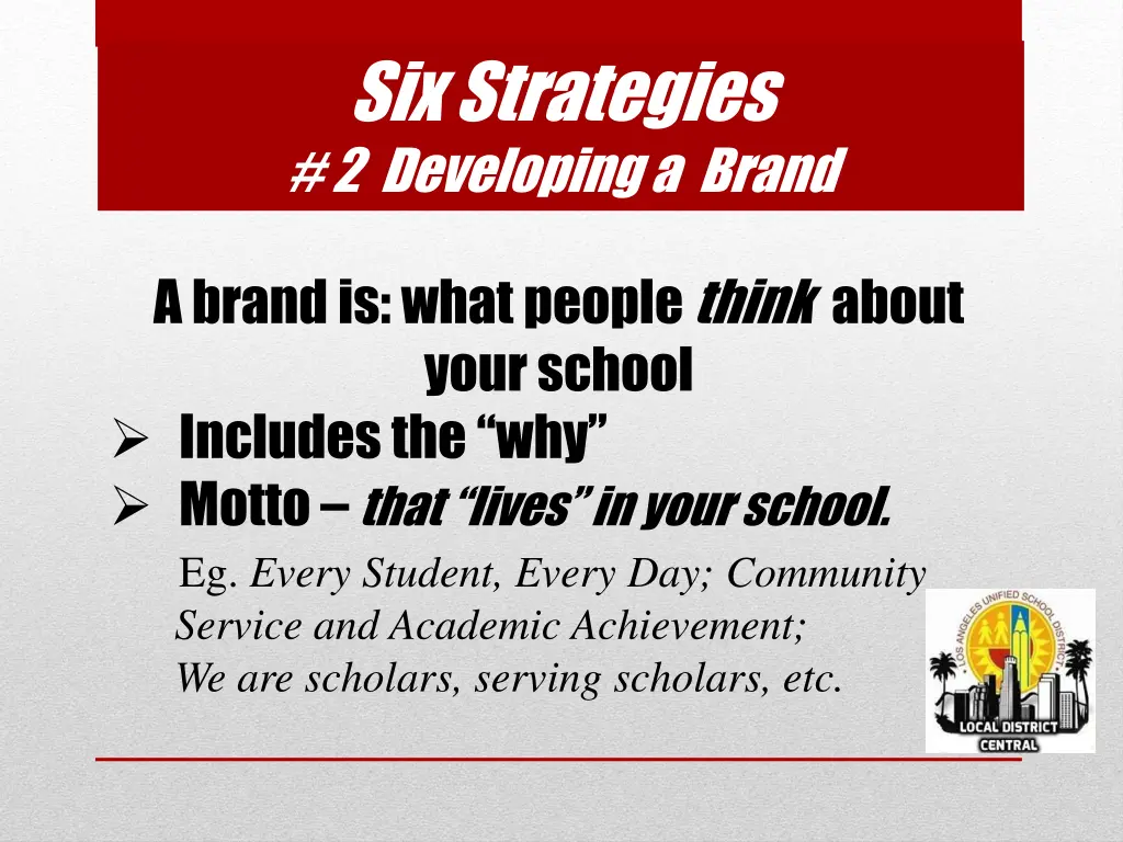 six strategies 2 developing a brand