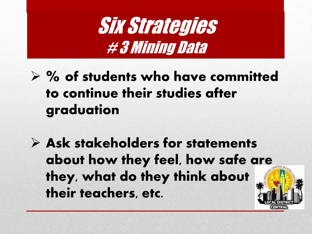 six strategies 3 mining data 1