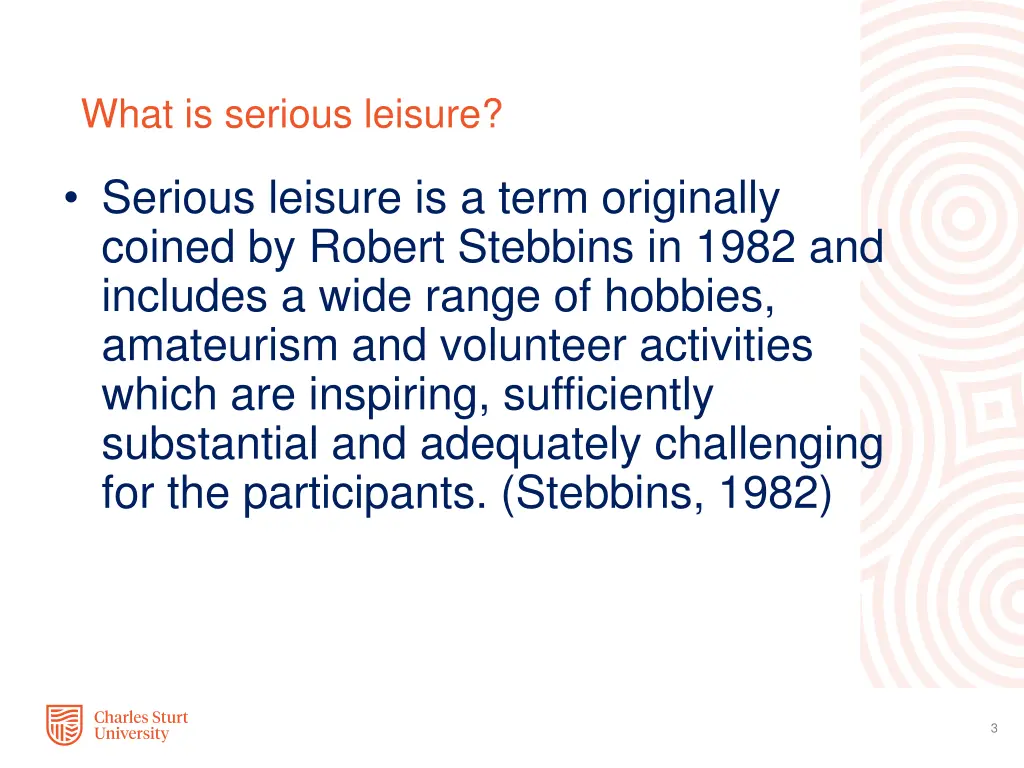 what is serious leisure