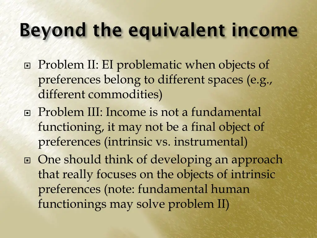 problem ii ei problematic when objects