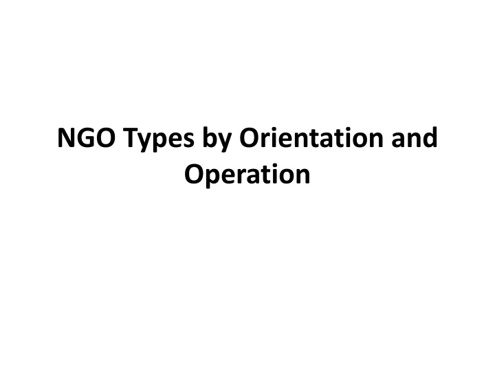 ngo types by orientation and operation