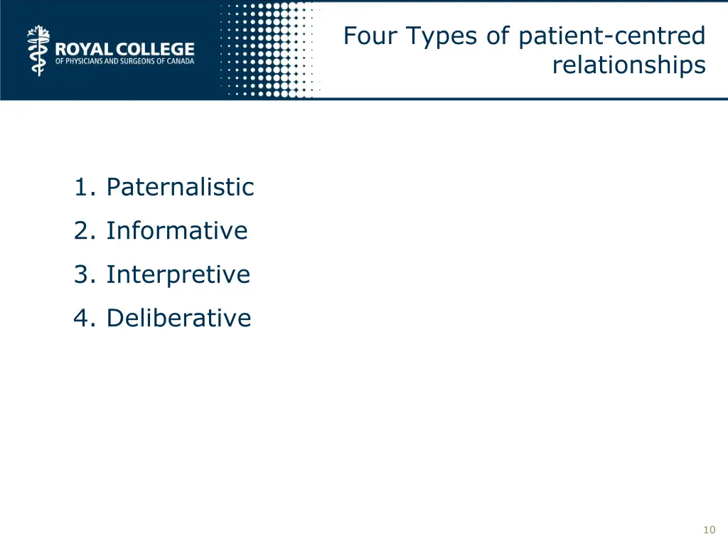 four types of patient centred