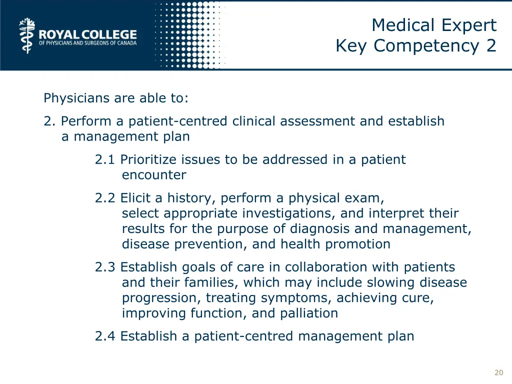 medical expert key competency 2