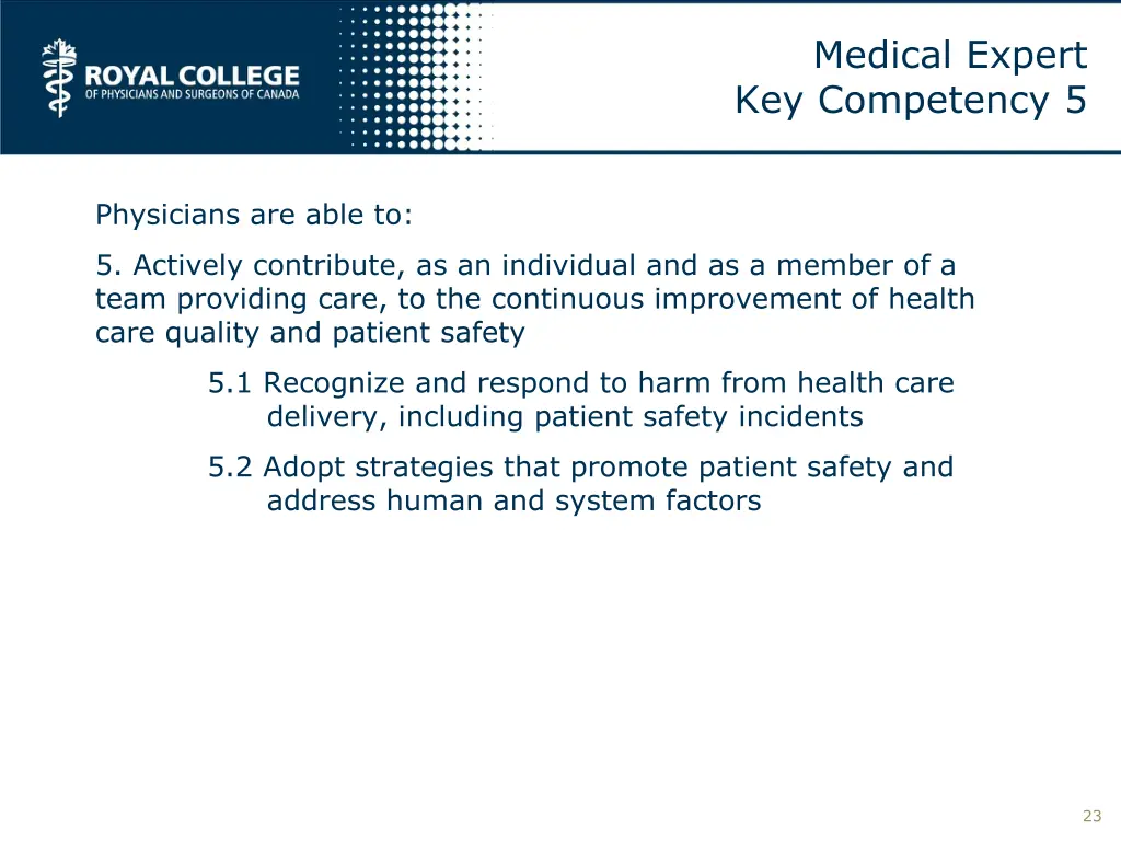 medical expert key competency 5