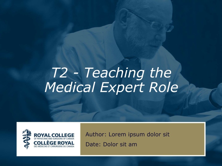 t2 teaching the medical expert role