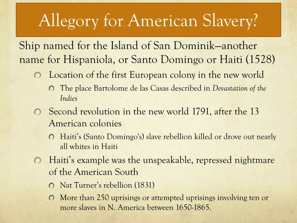 allegory for american slavery