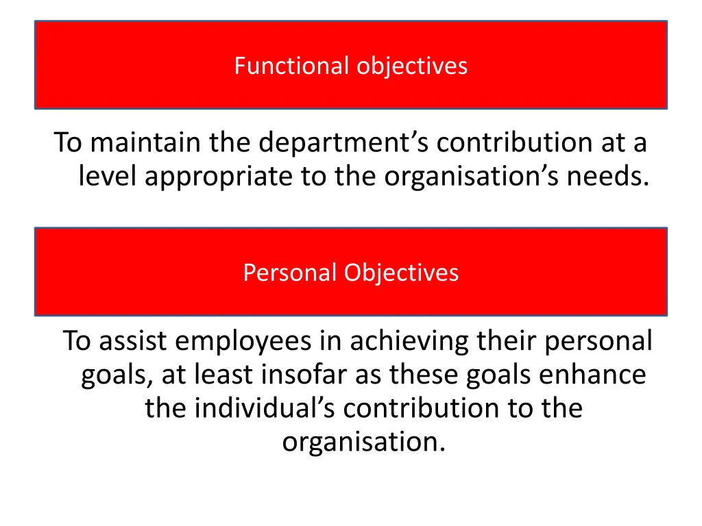 functional objectives