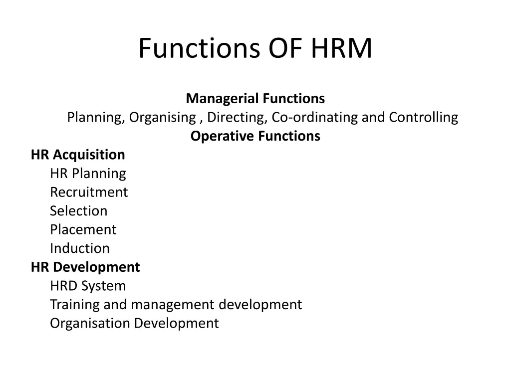 functions of hrm