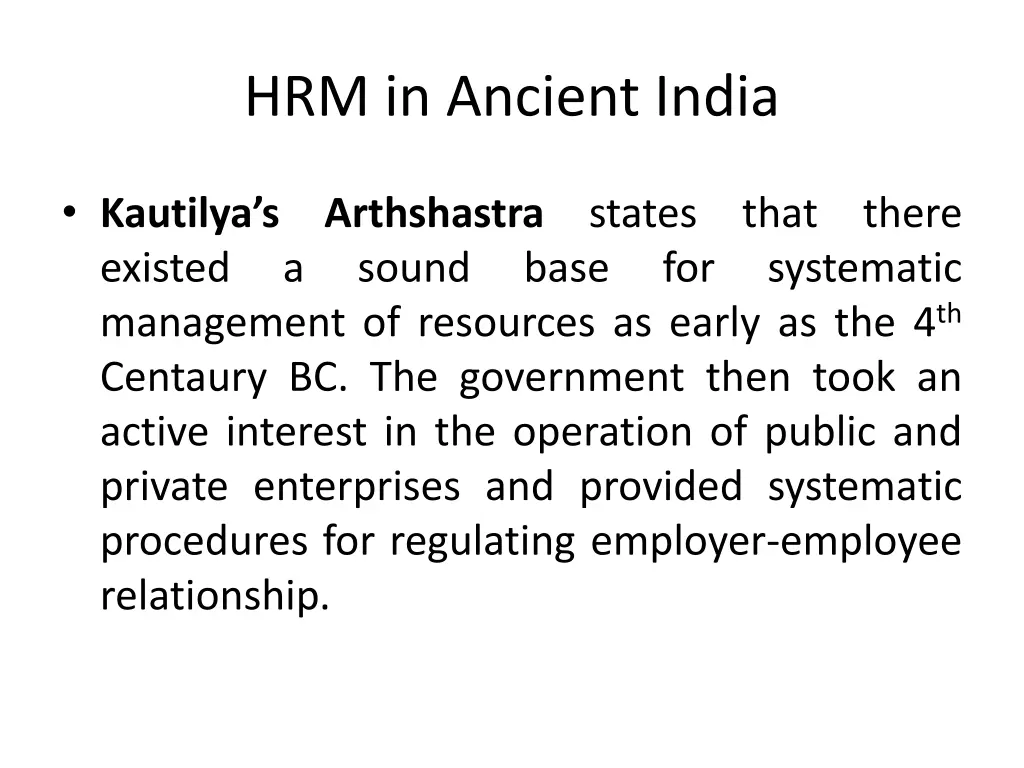 hrm in ancient india