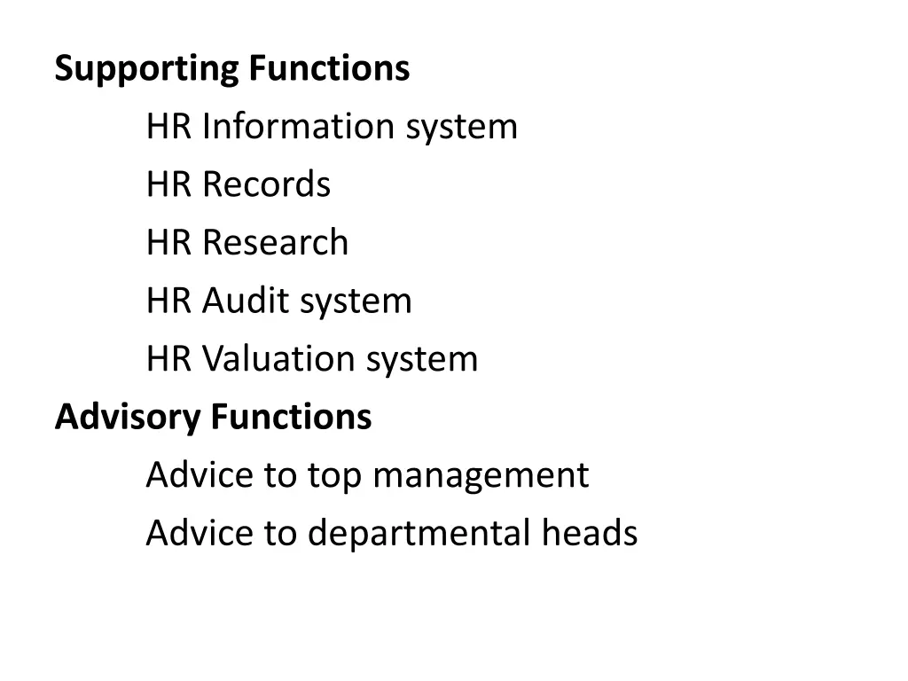 supporting functions hr information system