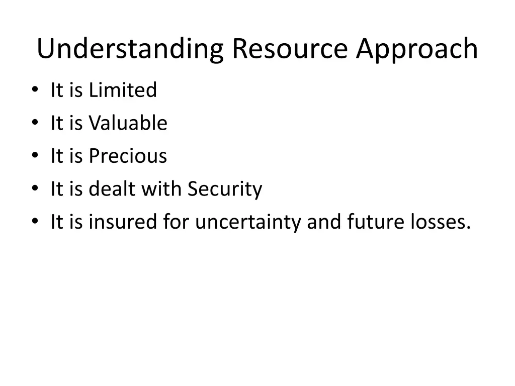 understanding resource approach it is limited