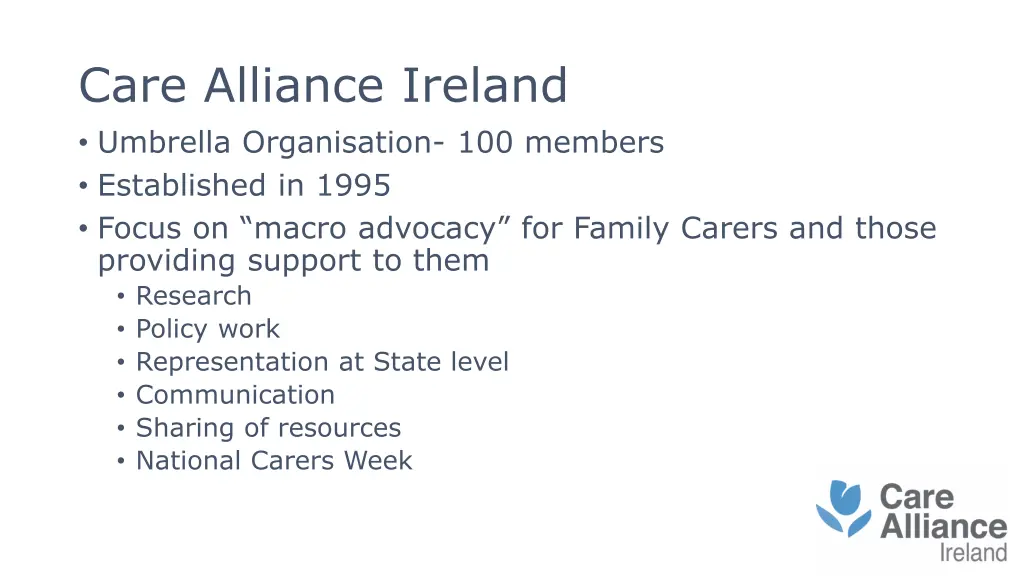 care alliance ireland umbrella organisation