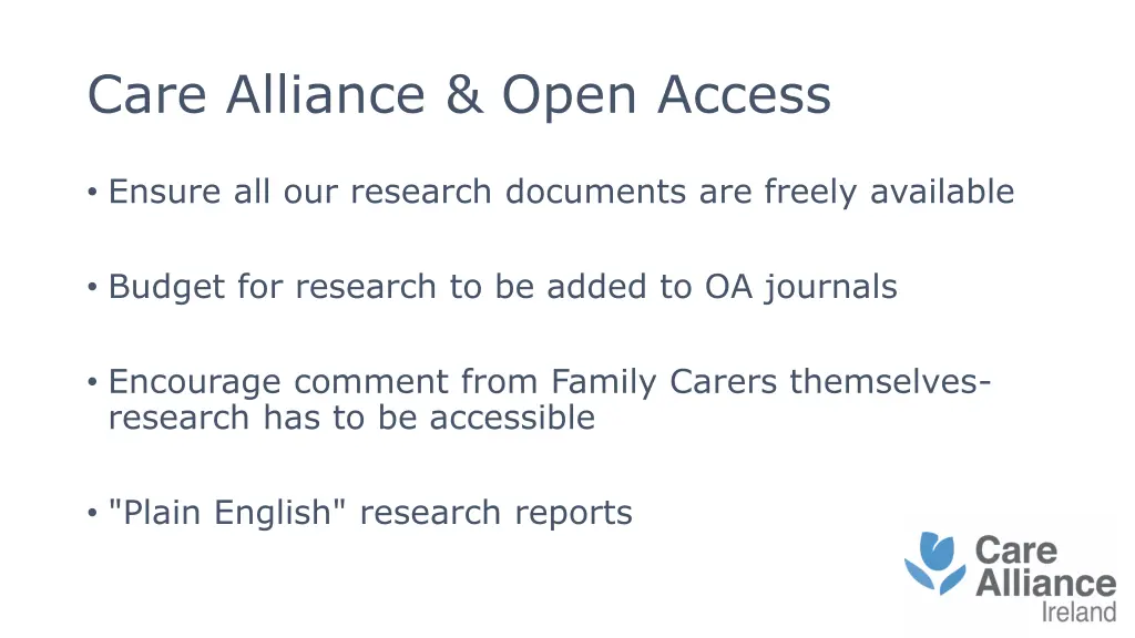 care alliance open access