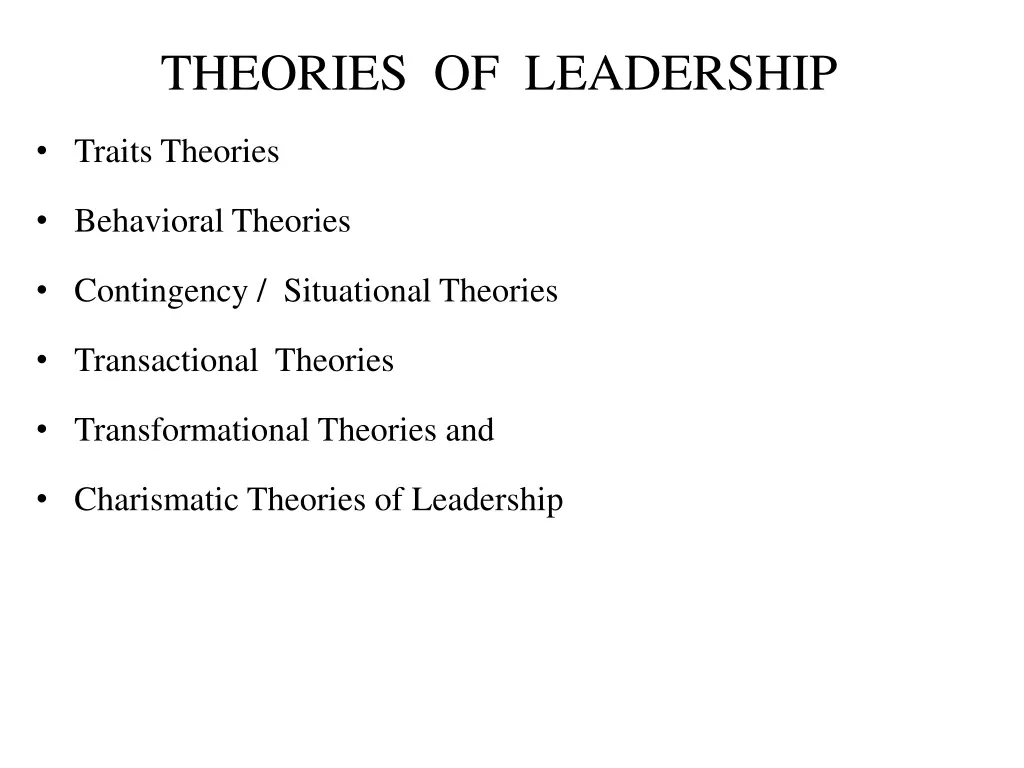 theories of leadership