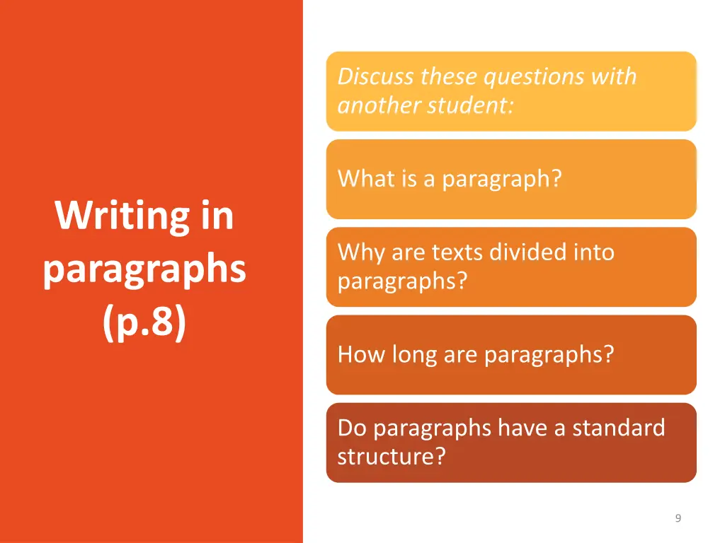 discuss these questions with another student