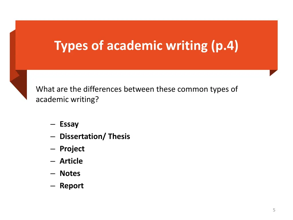types of academic writing p 4