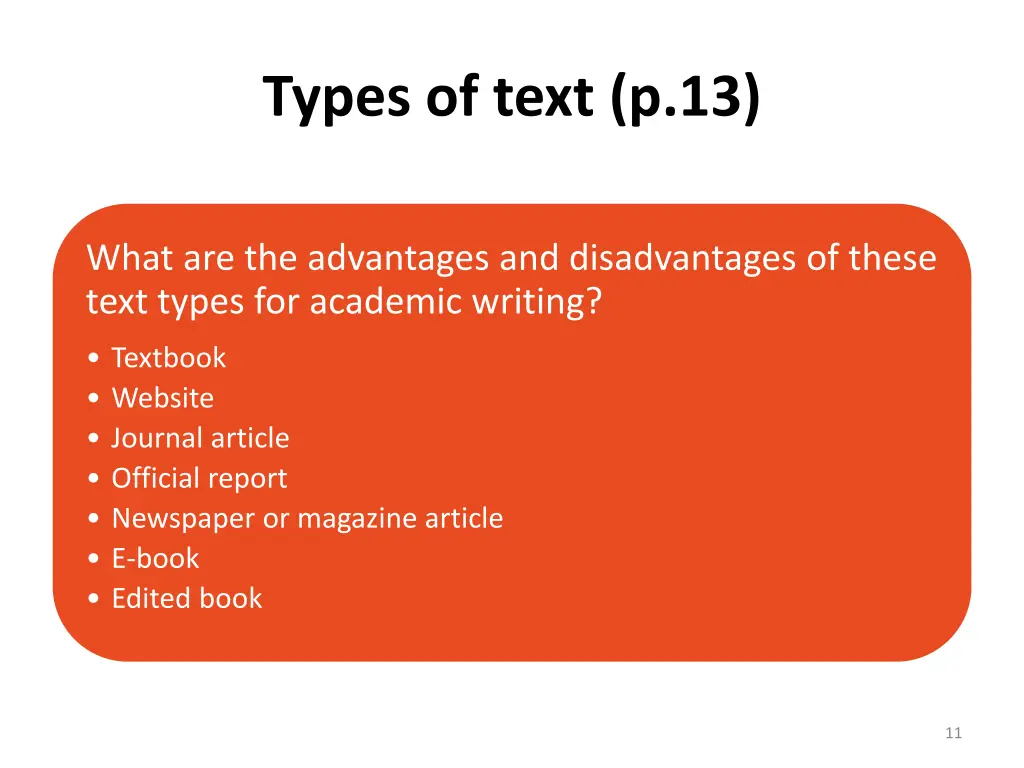 types of text p 13