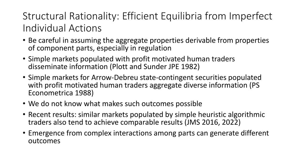 structural rationality efficient equilibria from