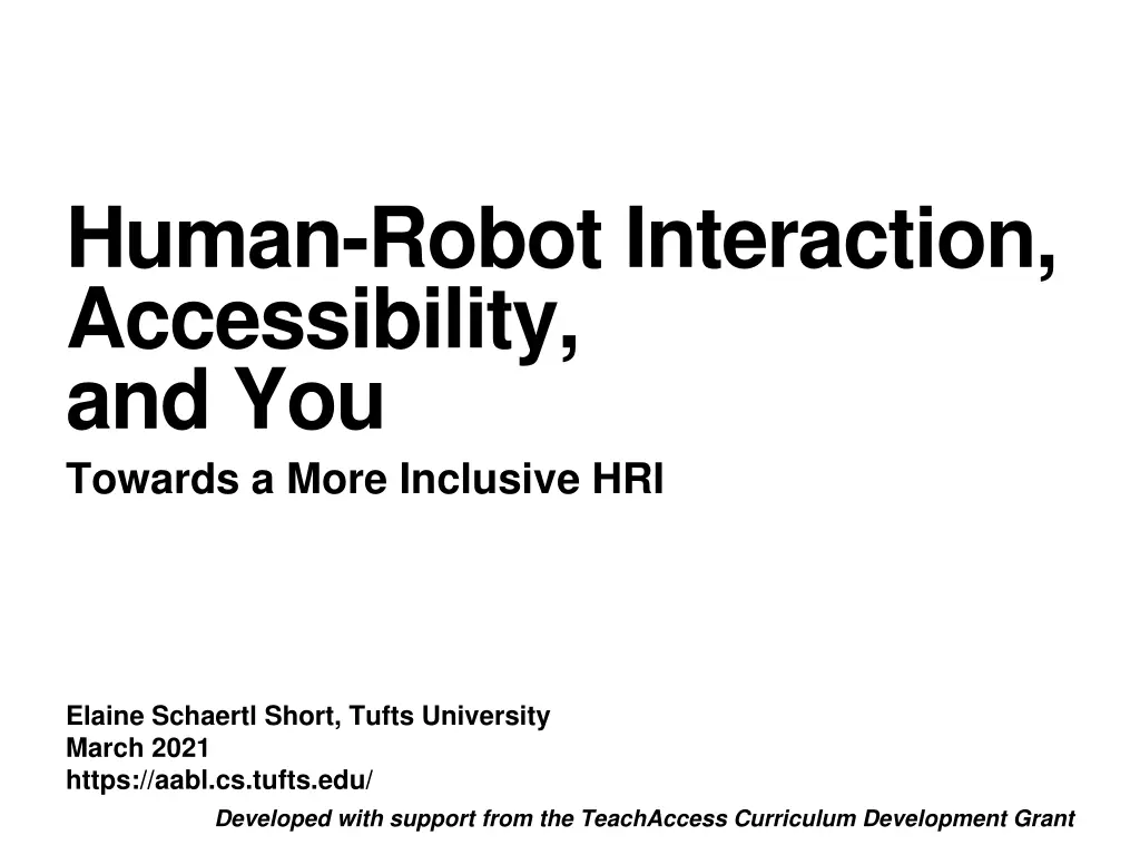 human robot interaction accessibility