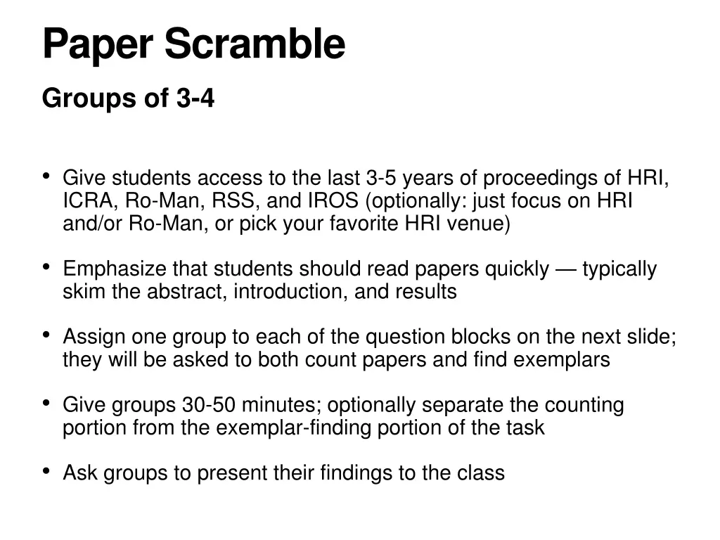 paper scramble