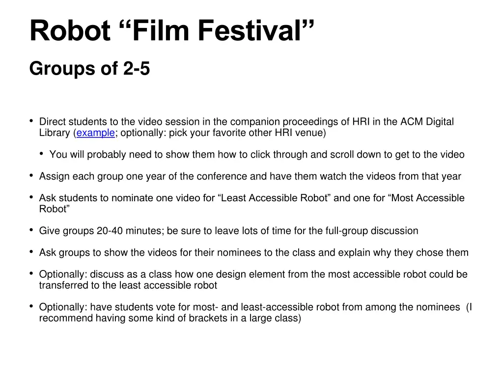 robot film festival