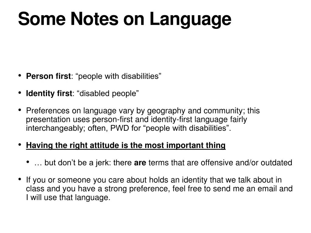 some notes on language