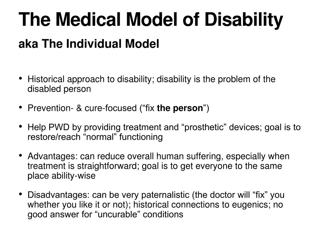 the medical model of disability