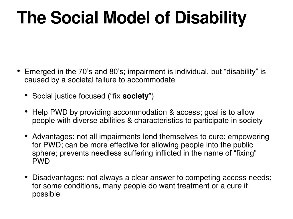 the social model of disability