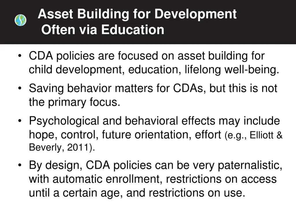 asset building for development often via education