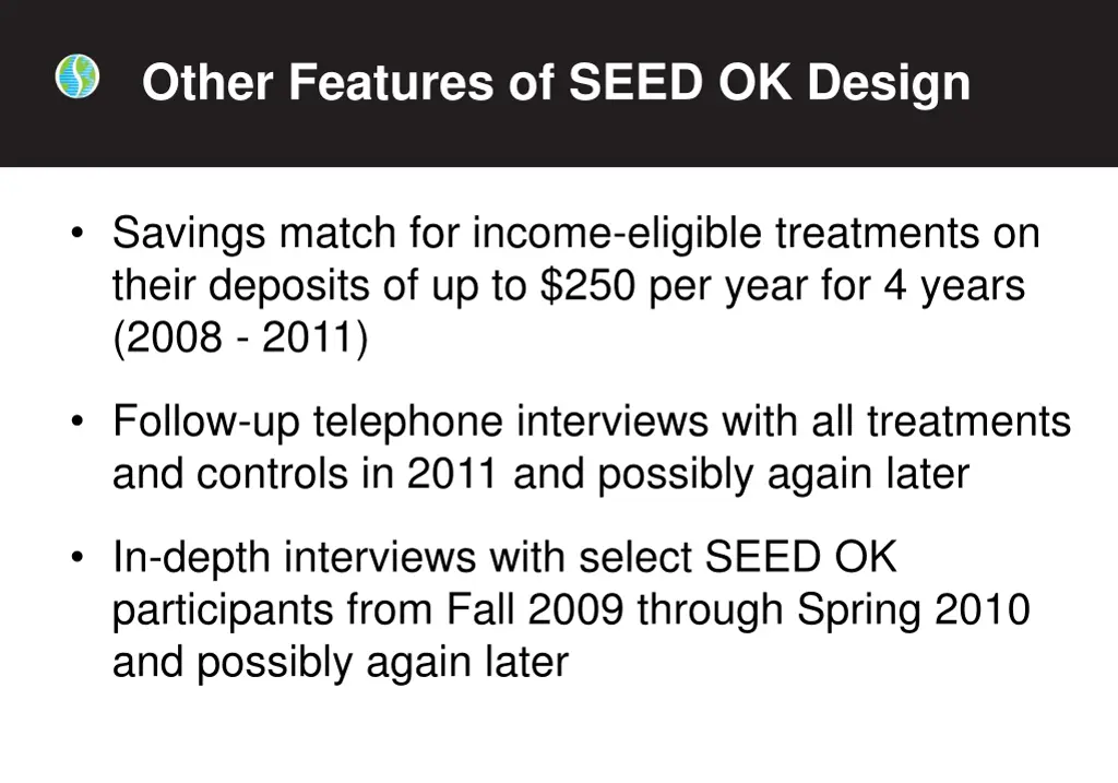 other features of seed ok design