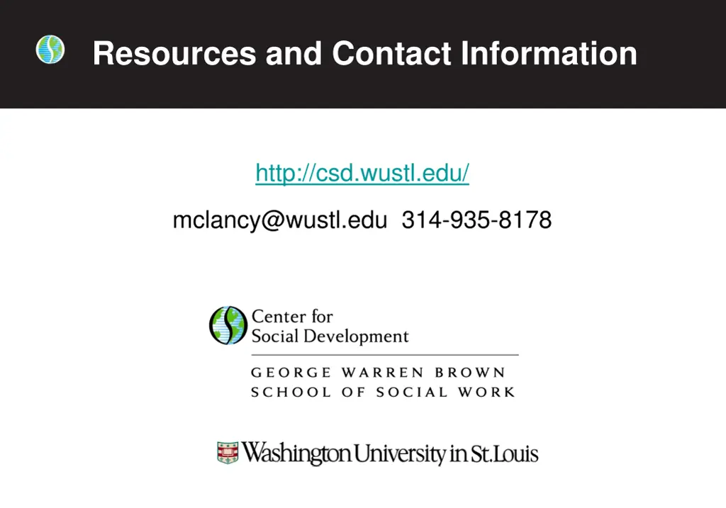 resources and contact information