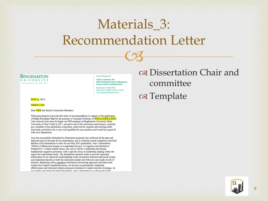 materials 3 recommendation letter