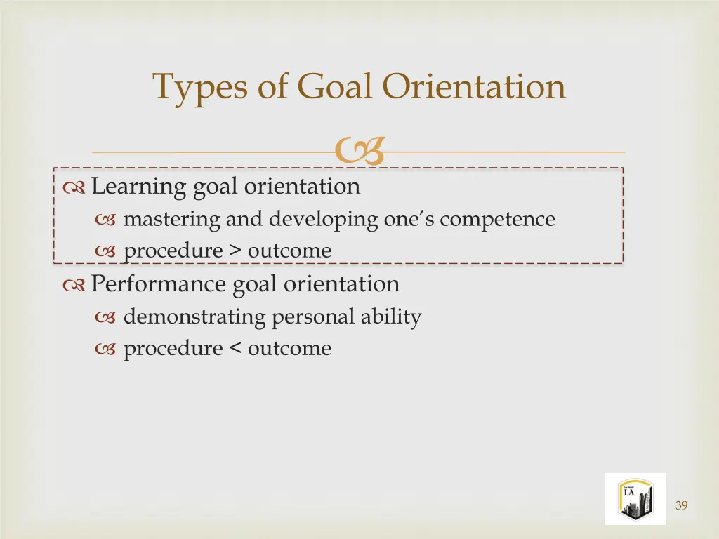 types of goal orientation