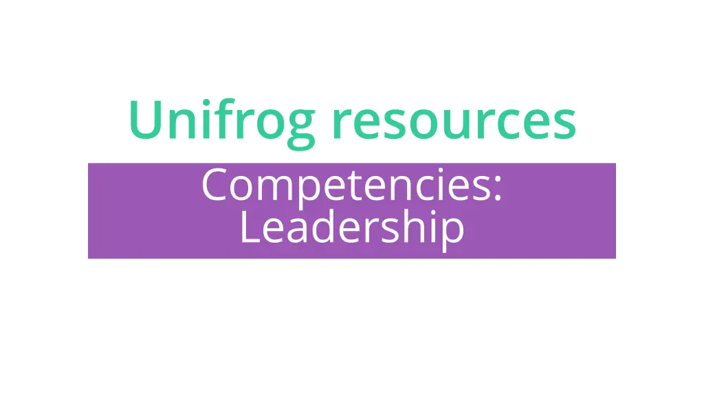 unifrog resources competencies leadership