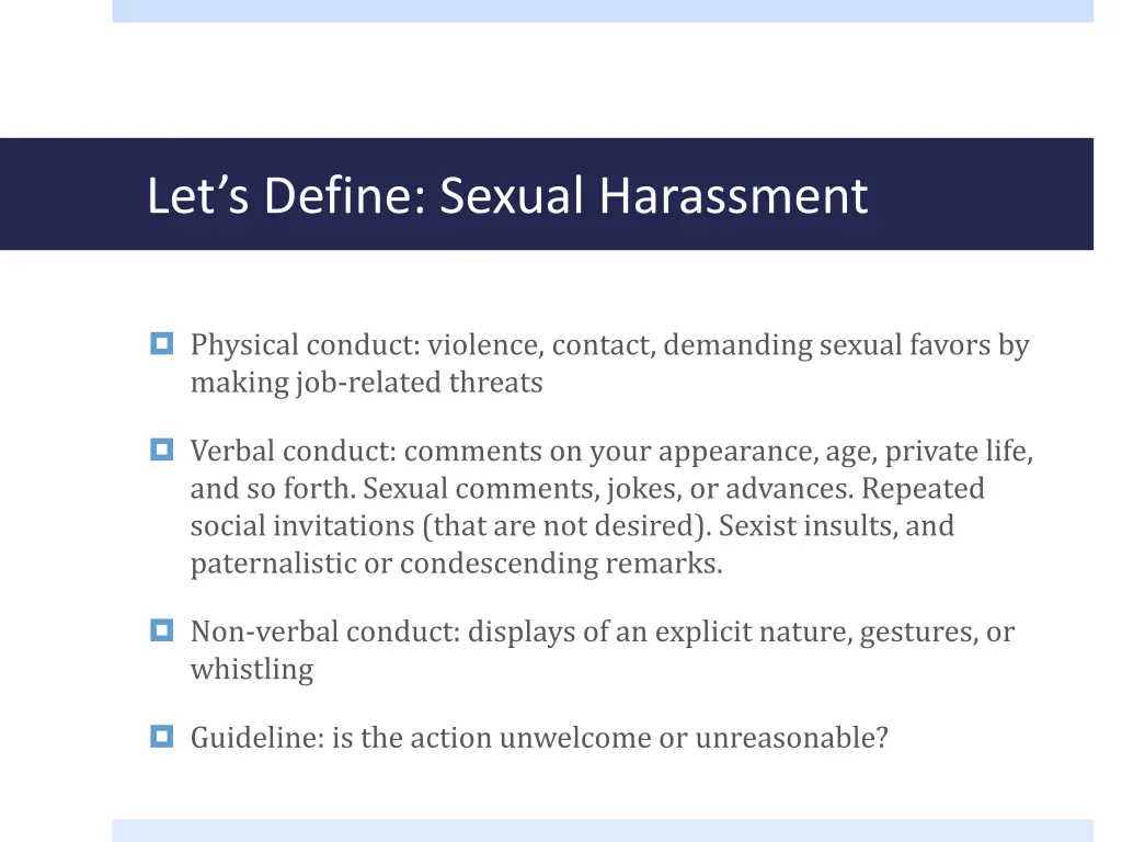 let s define sexual harassment