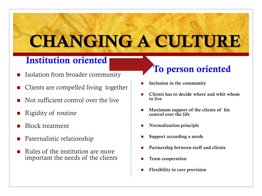 changing a culture