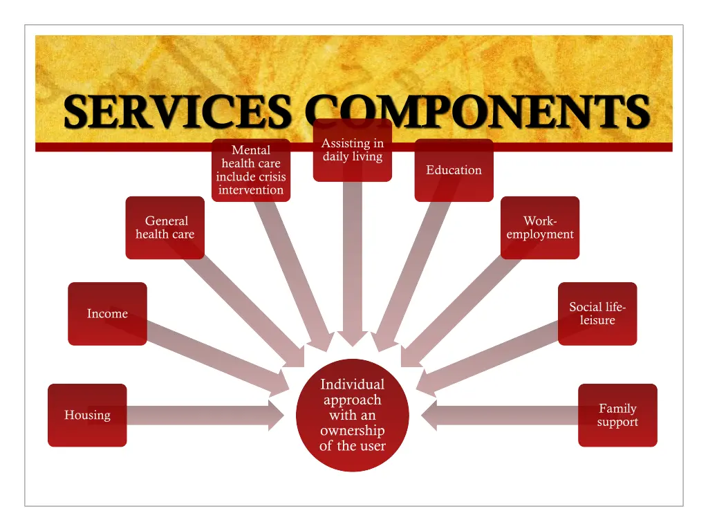 services components mental health care include