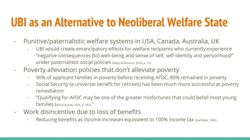 ubi as an alternative to neoliberal welfare state