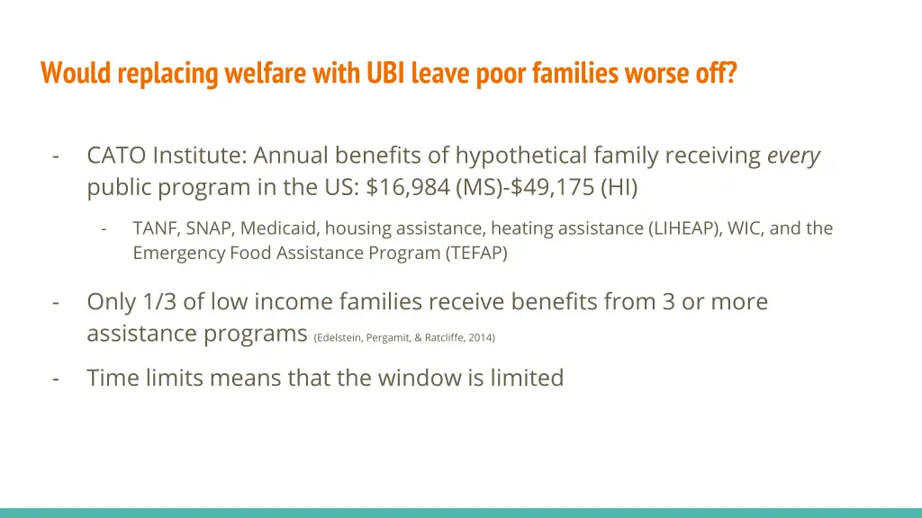 would replacing welfare with ubi leave poor