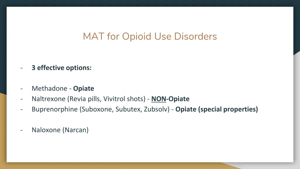 mat for opioid use disorders