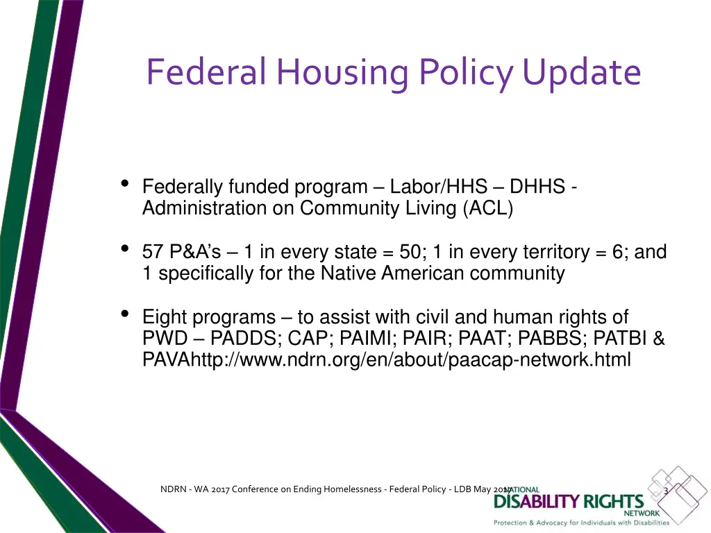 federal housing policy update 1