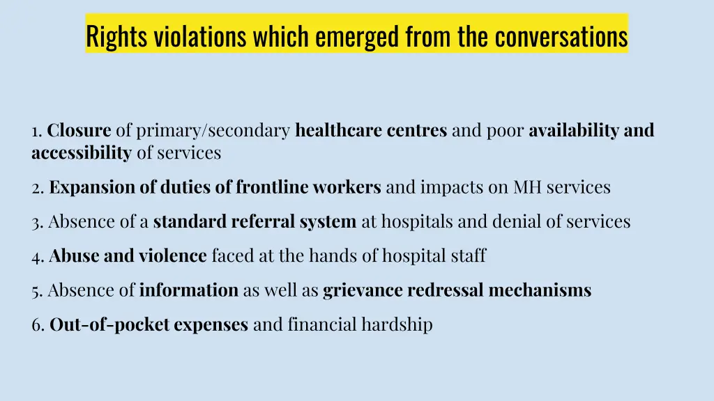 rights violations which emerged from