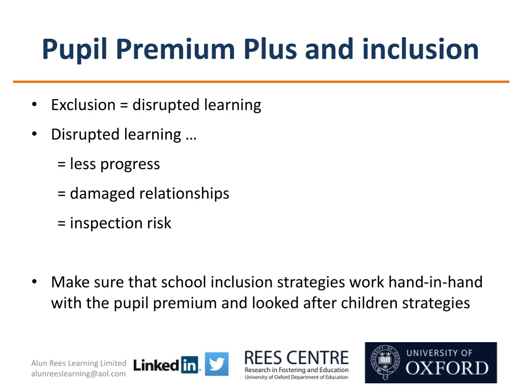 pupil premium plus and inclusion