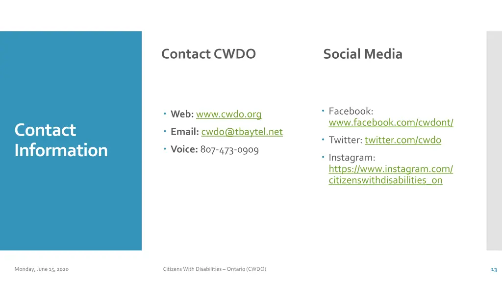 contact cwdo