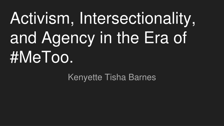 activism intersectionality and agency