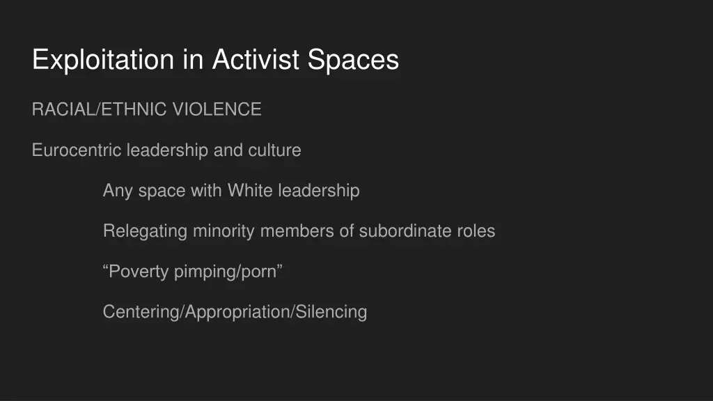 exploitation in activist spaces 2