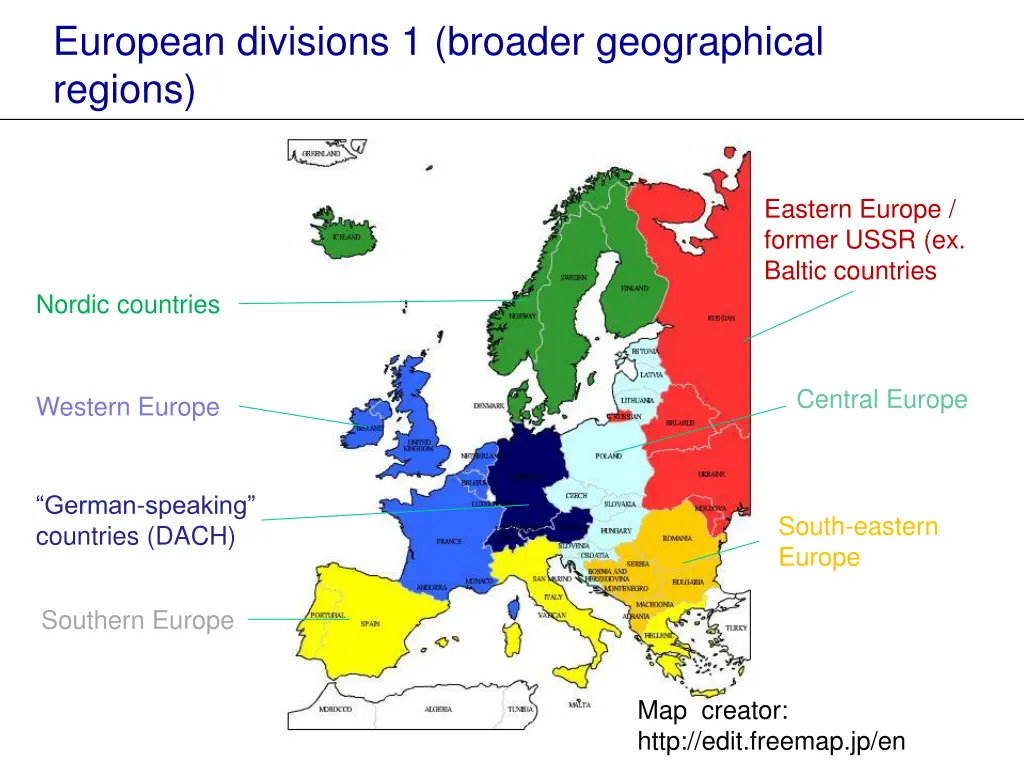 european divisions 1 broader geographical regions