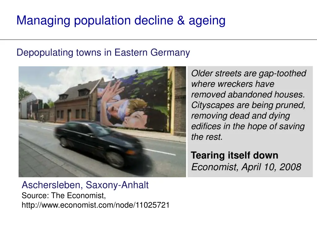 managing population decline ageing