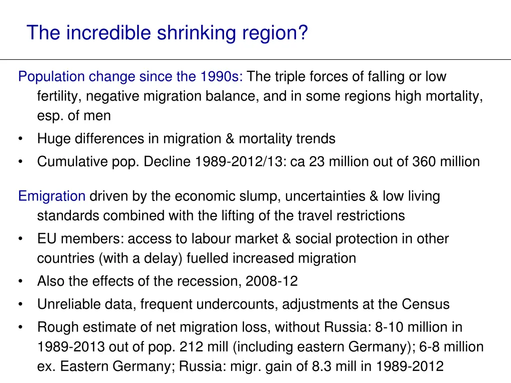 the incredible shrinking region