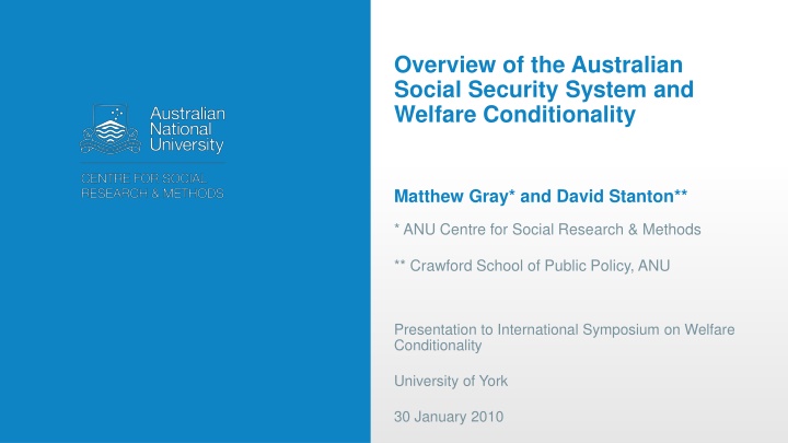 overview of the australian social security system